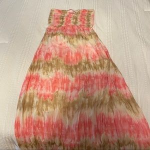 Hers and Mine strapless maxi dress